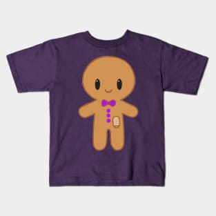 Gingerbread man with Ostomy (Purple) Kids T-Shirt